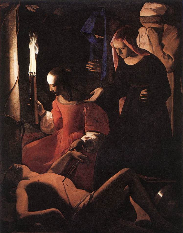 LA TOUR, Georges de St Sebastien Attended by St Irene